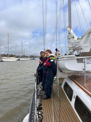 Girls on deck hamble river