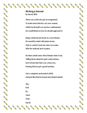 Writing a sonnet
